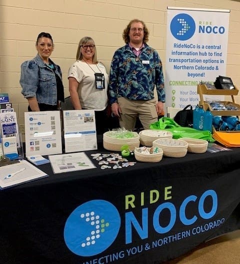 Ride NoCo display with brochures and swag