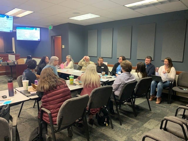 Team meeting with presentations