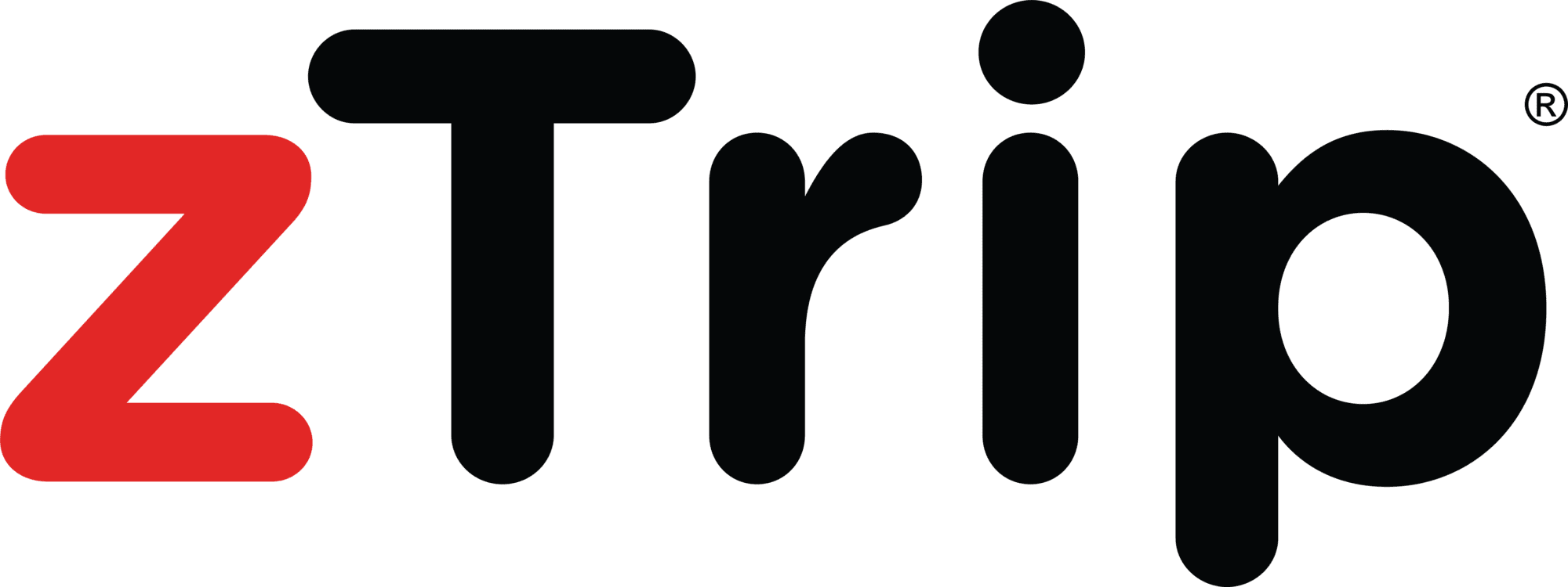 zTrip text in bold red and black