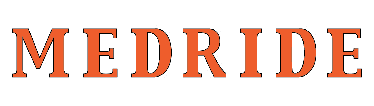 MEDRIDE orange logo on black background