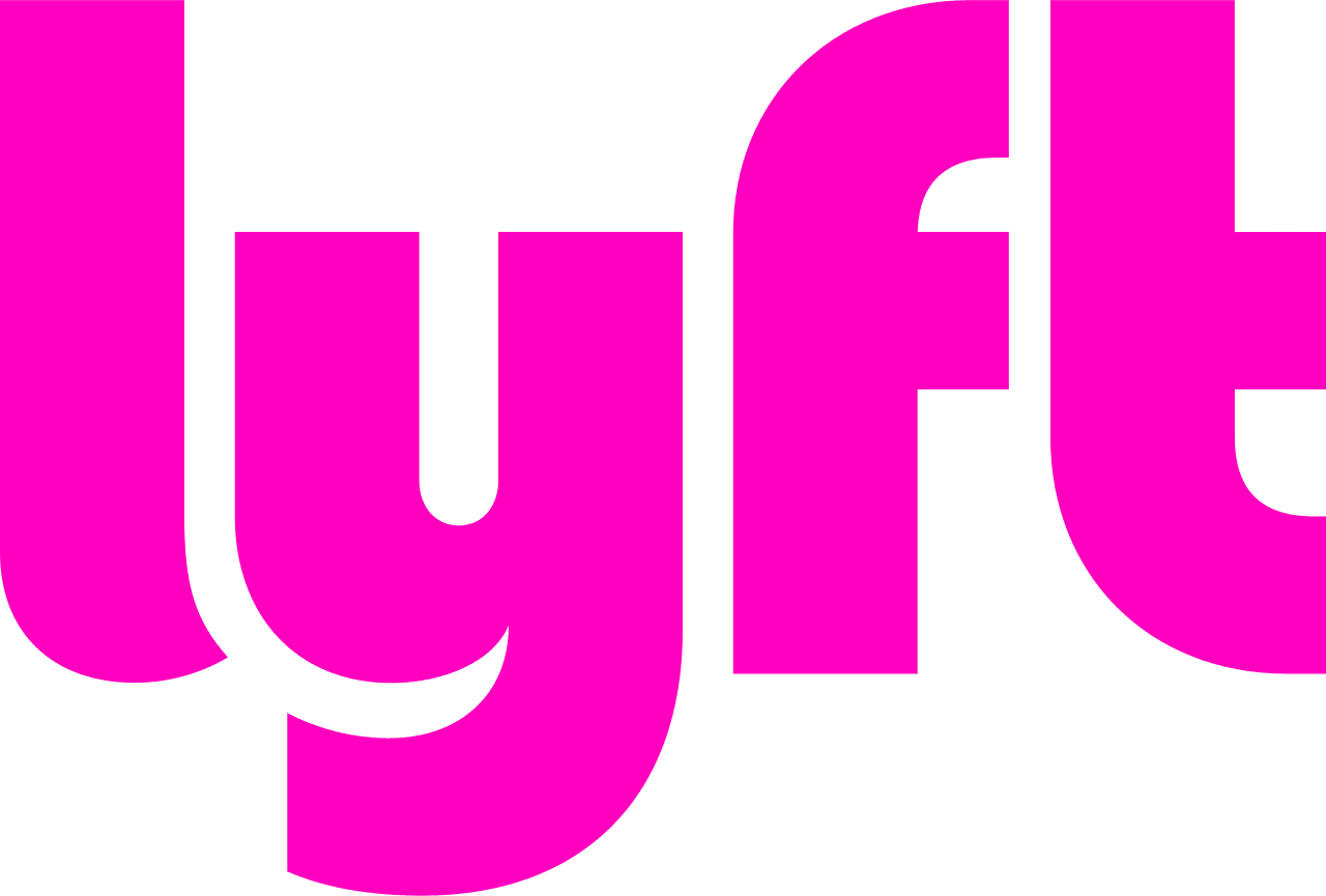 Pink Lyft logo on black background