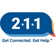 "211 service logo promoting community assistance."