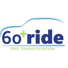 Logo for 60+ Ride free transportation service.