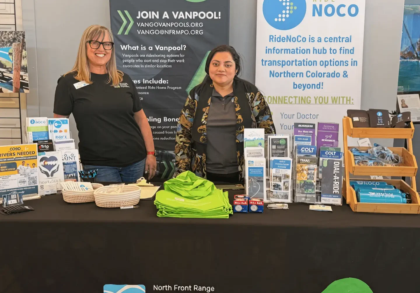 Two women at information booth